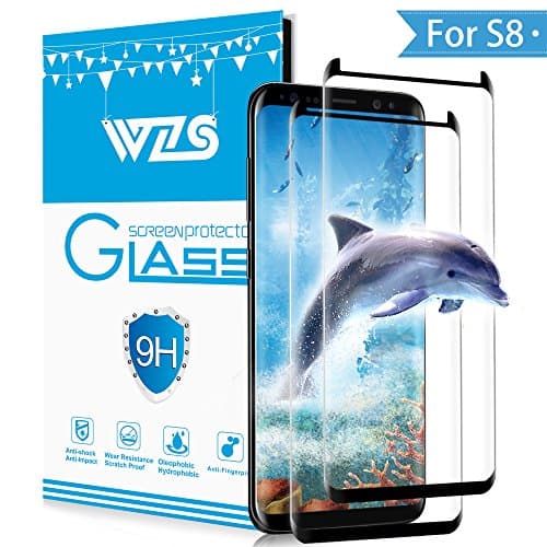 WZS Galaxy S8 Screen Protector, Tempered Glass Screen Protector for Samsung Galaxy S8, 9H Hardness, Bubble Free, Anti-Fingerprint HD Screen Protector Film (2-Pack)