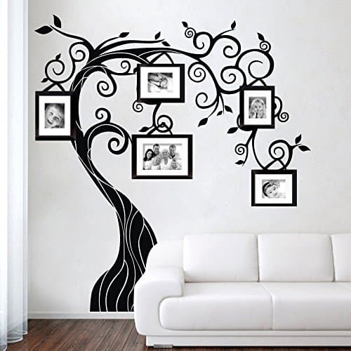 Curly Tree Wall Decal Vinyl Tree Wall Sticker Family Tree Wall Decal Wall Graphic Wall Mural Home Art Decoration Black