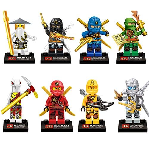 8pcs/set Ninja Go Minifigures Building Blocks Bricks New 100% Compatible