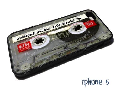 Blank Cassette Tape iPhone 5 case without music life would B-Flat retro Rubber Silicone