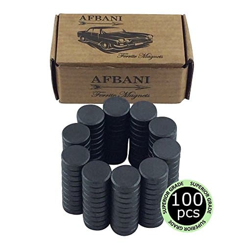 Ceramic Ferrite Magnets (100-Count) Small, Round Discs | 5mm Thick w/ Strong Hold | Home, Office, Commercial, School Scientific Use | Grade 5