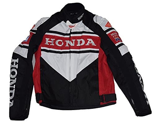 Honda Mens Motorcycle Jacket Waterproof Windproof with 5 Protector/Armor Detachable Liner H139 (M)