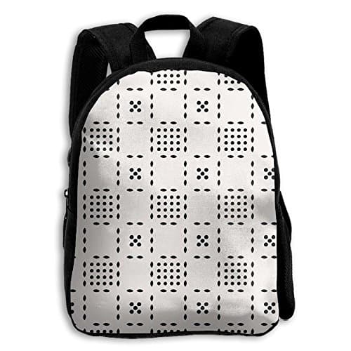 NHRTYHFWDG Customized School Backpack Black And White Mud Cloth Tic Tac Dots By Holli Zollinger 1(376) Childrenâ€s Backpack,Shoulders Bag,Casual Backpack,Travel Backpack