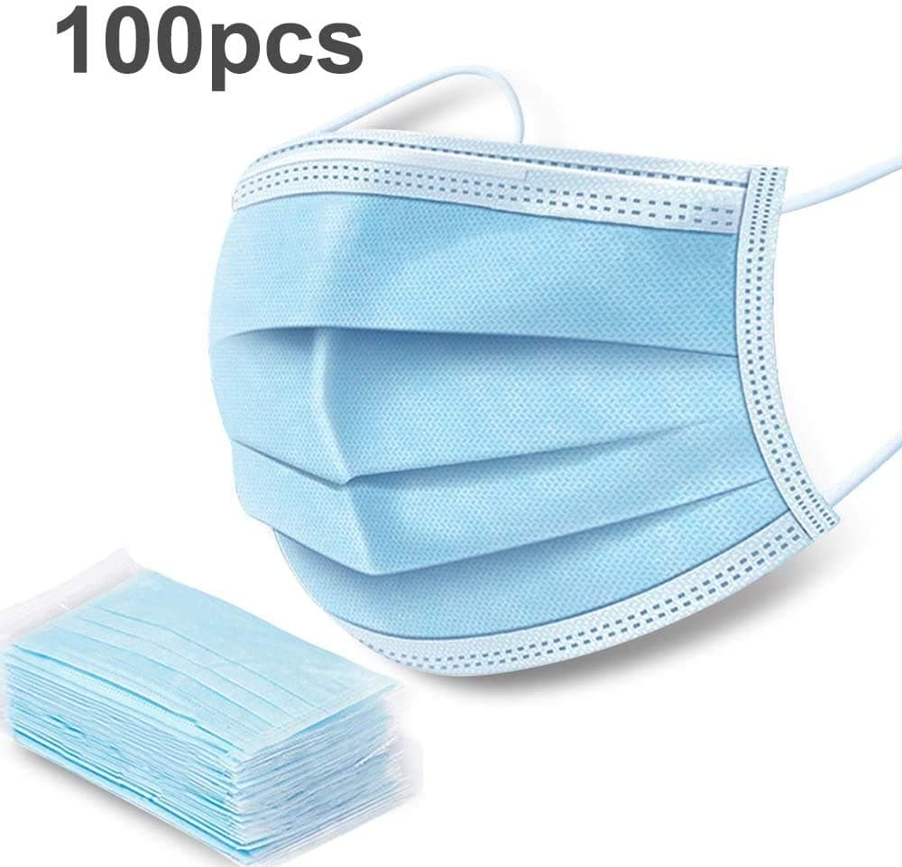 3-Layer Anti Dust Breathable Disposable Earloop Mouth Dust Cover, 100 Pcs Disposable Mouth Cover, Comfortable Medical Sanitary Surgical Respirator