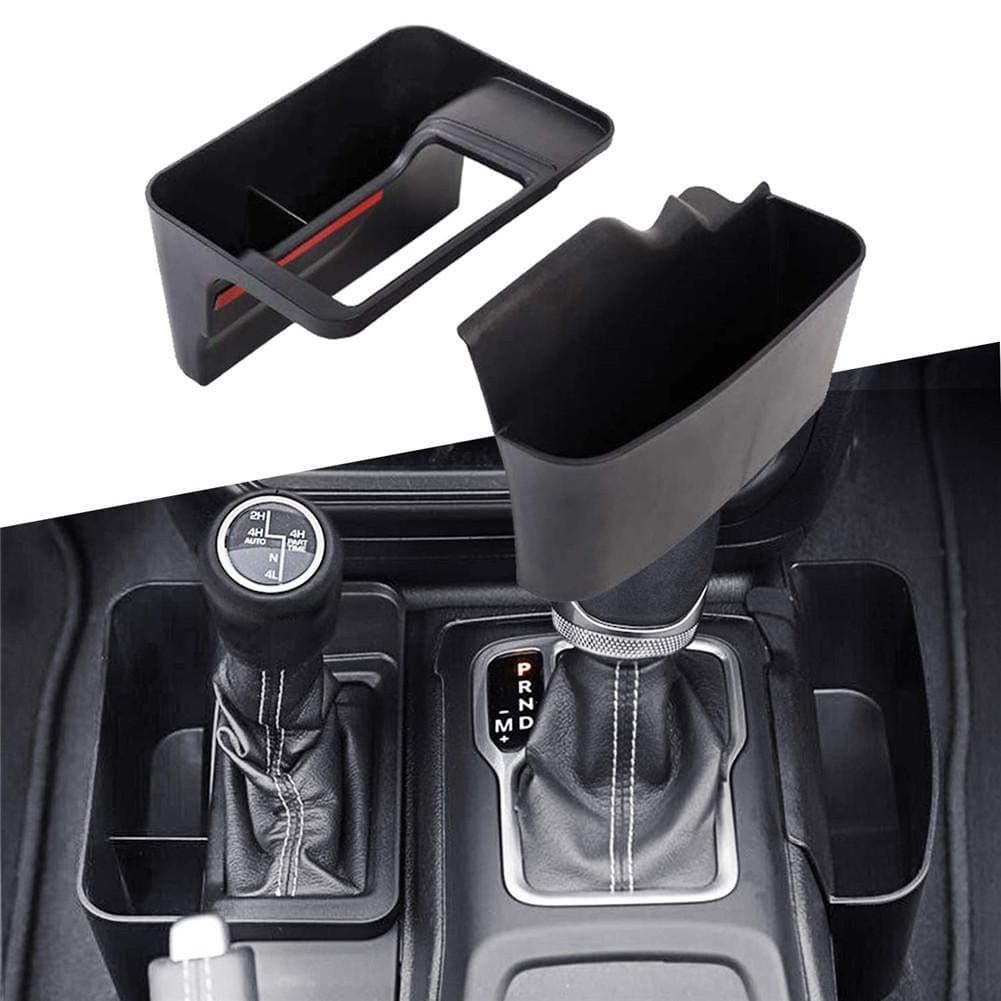 Gear Shift Console Side Storage Box Auto Transmission Side Organizer Tray GearTray Interior Accessories Black for 2018-2020 Jeep Wrangler JL JLU & 2020 Jeep Gladiator JT,