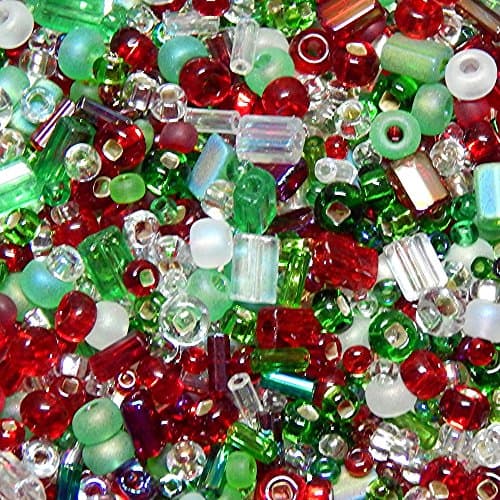Czech Seed Bead MIXES Multi Shape Multi Color and FINISHES 25grams (Holiday Mix)