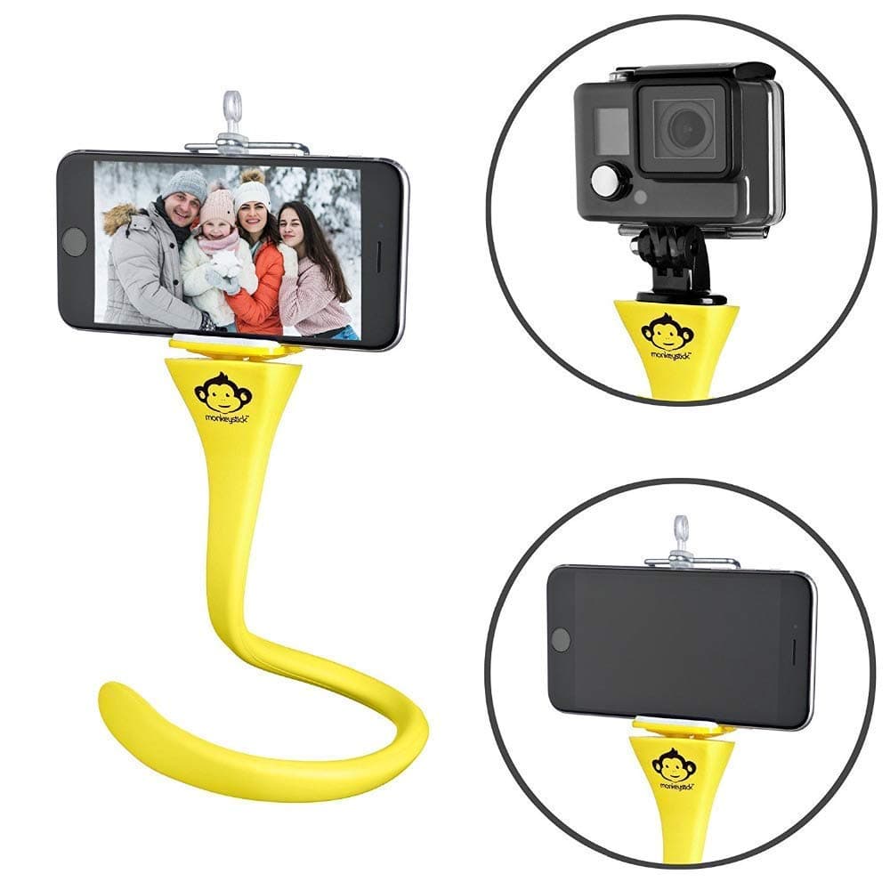 Monkey Stick- Flexible Camera Tripod Mount, Monopod, Selfie Stick, Car Headrest Mount, Bicycle Handlebar,Golf Cart Holder for iPhone, Samsung, SJ4000, Sony Actioncam, GoPro, Samll Camera, Cell Phone