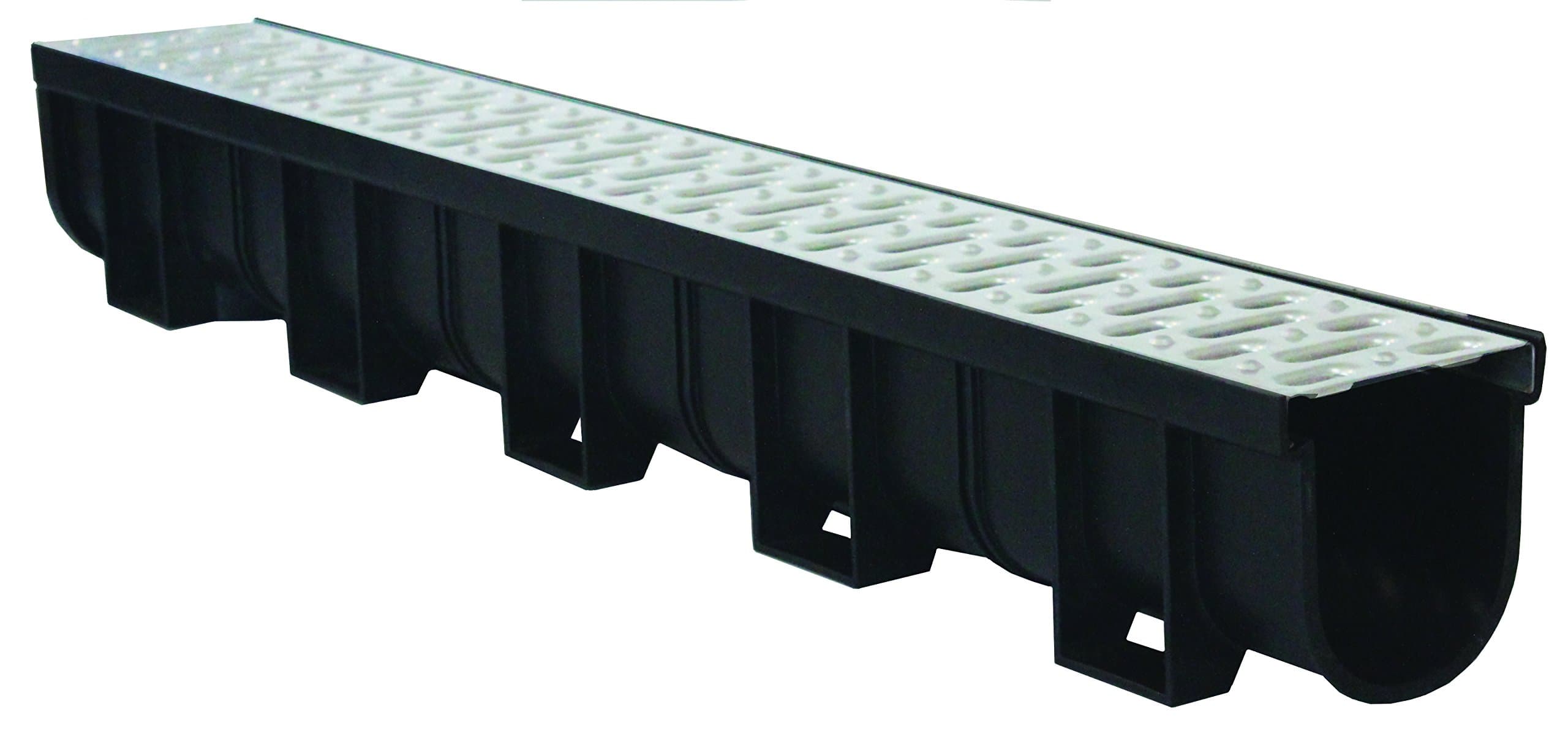 Deep Series 5.4 in. W x 5.4 in. D x 39.4 in. L Trench and Channel Drain Kit w/ Stainless Steel Grate