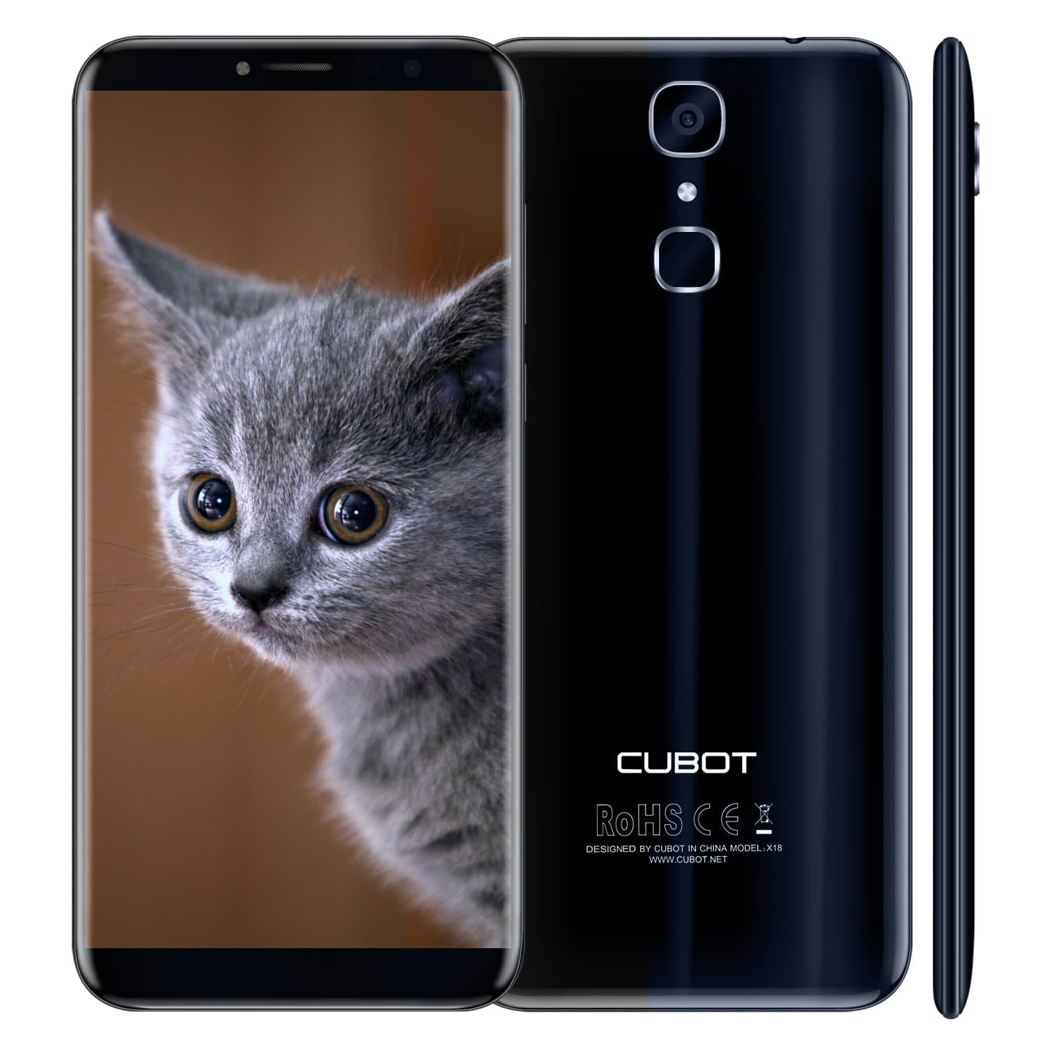 CUBOT X18 Unlocked 5.7 inch 18:9 Android 7.0 4G Smartphone, 3GB RAM+32GB ROM,16MP+13MP Cameras, 3200mAh Big Battery, 0.1s Finger scanner, WFI, GPS, Bluetooth (BLUE)