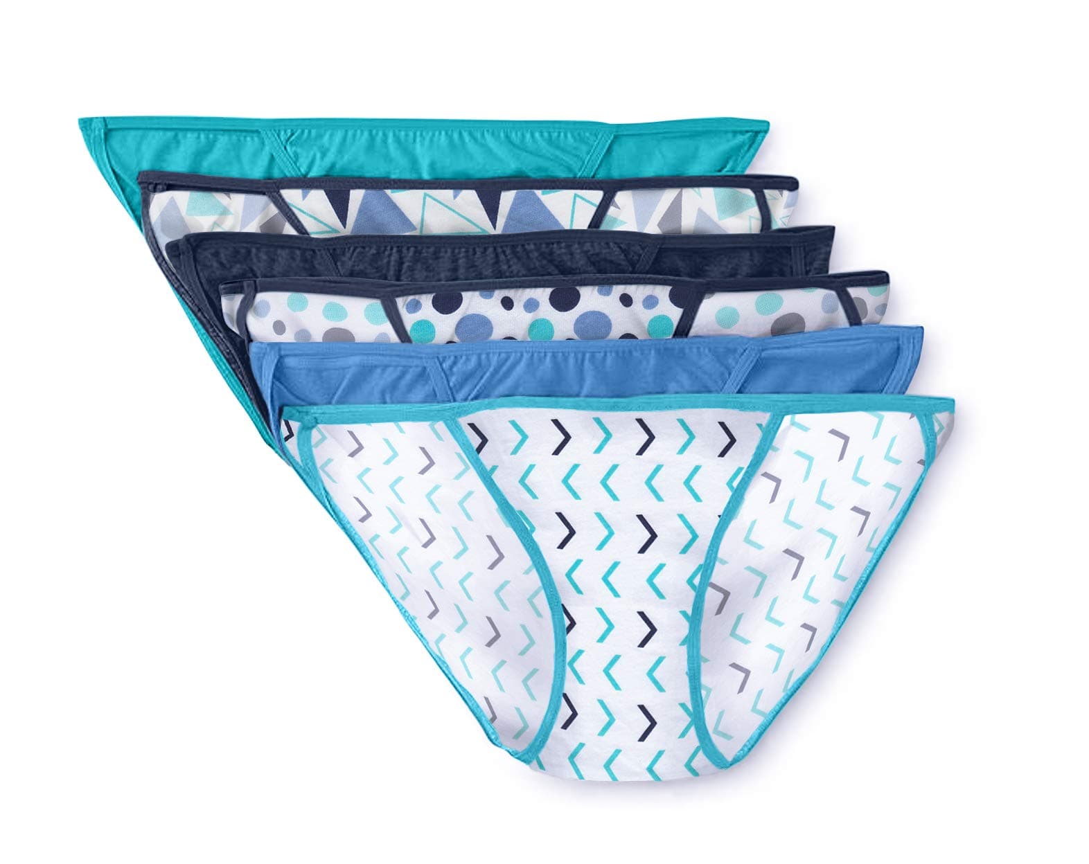 Joe Boxer Women's 6-Pack Low Rise String Bikini Panties