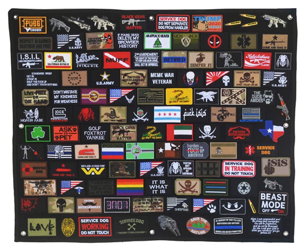 WZT Tactical Military Combat Morale Patch Holder Display Board Hook & Loop Patch Panel25.6"35")