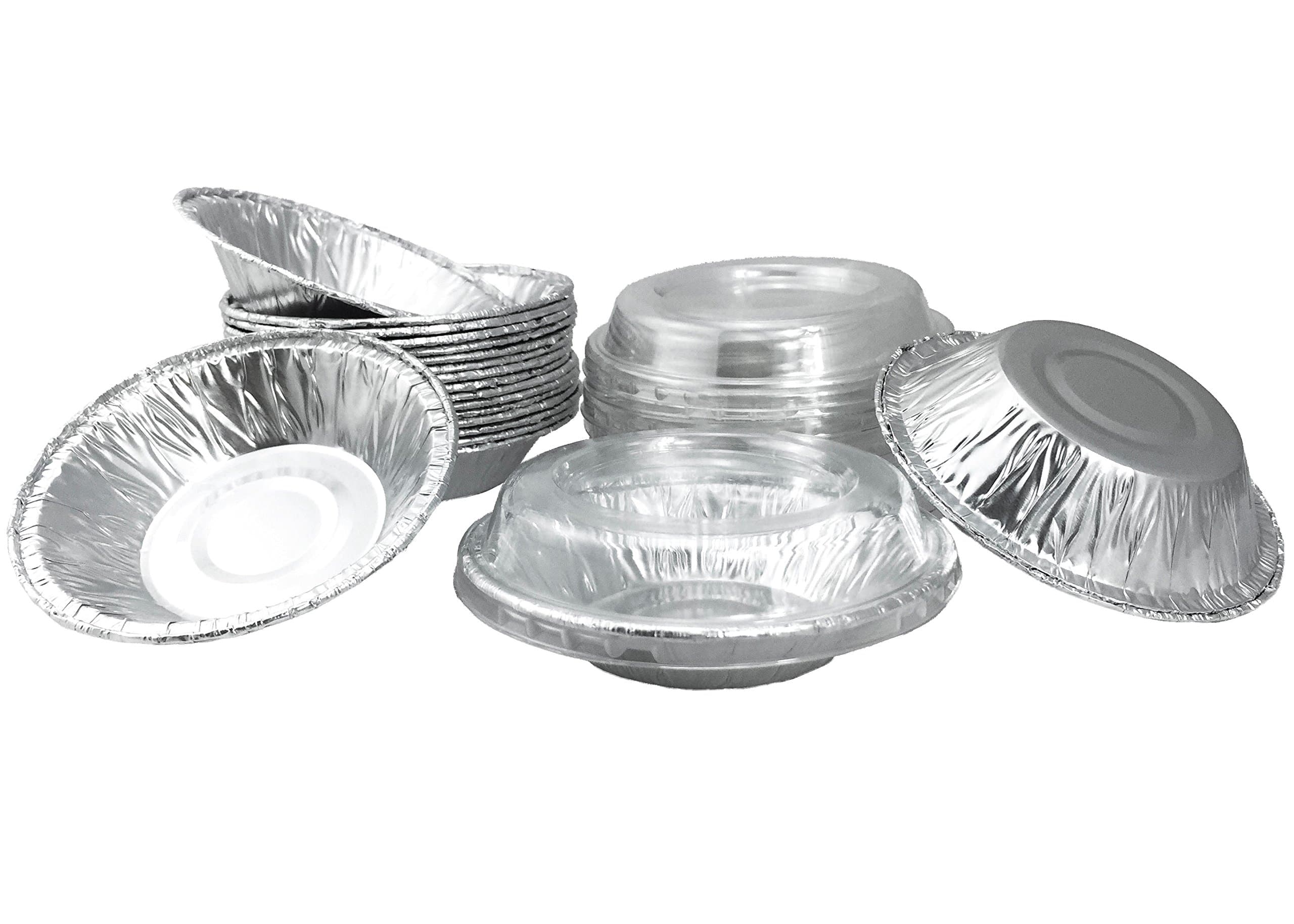 Aluminum Foil Mini Pie Pans 3-1/2" For Pie/Tart Pans, Mini Pot Pies And Pastries With Lids 20 Sets.
