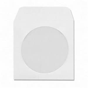 Maxtek 1000 Pack White Paper CD DVD Sleeves Envelope Holder with Window Cut Out and Flap, 90g Standard Weight.