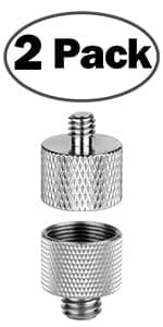 Anwenk Mic Stand Adapter Combo Pack - 5/8 to 1/4 & 5/8 to 3/8 Mic Thread Screw Adapter for Microphone Stand to Tripod