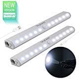 Motion Sensor Closet Light,Cabinet Light Stick-on Anywhere 12 LED Wardrobe/Stairs/Step Light Bar,LED Night Light, USB Rechargeable Safe Lights