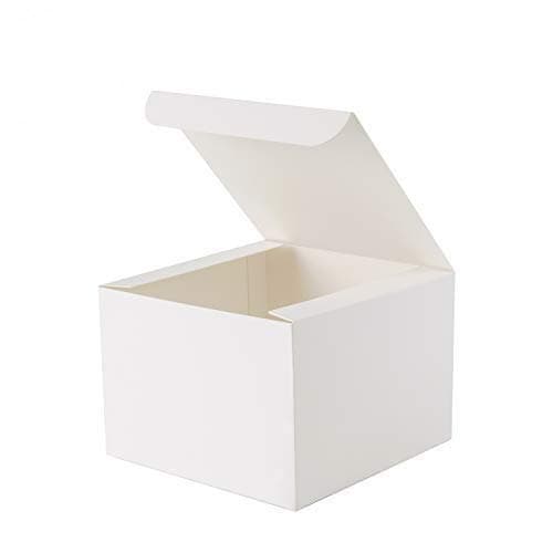 GEFTOL Gift Box 20 Pack 6 x 6 x 4 inches Fold Box Paper Gift Box Bridesmaids Proposal Box for Bridal Birthday Party Christmas(White)