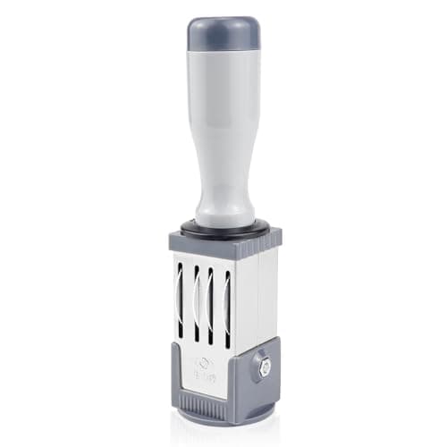 Time Date Stamp - Handheld Rolling Stamp, Round Plastic, Portable for Diary, Homework, Daily Use, 32MM