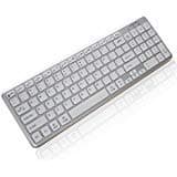 bluebyte Multi-Device Universal Wireless Bluetooth 4.0 LE Keyboard with Comfortable Chiclet Key, Full Size Bluetooth Ultra-Slim Wireless Keyboard for Mac, Windows PC,Phone and Tablet.(White