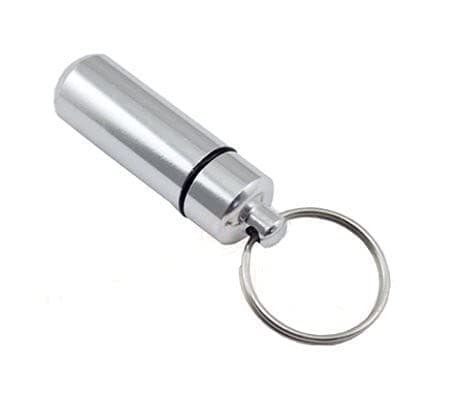 ASC Pill Box Keyring Money Holder Keychain SILVER