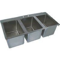 BK Resources S/S 3 Compartment Drop In Sink 10"x14"x10" NSF BK-DIS-1014-3
