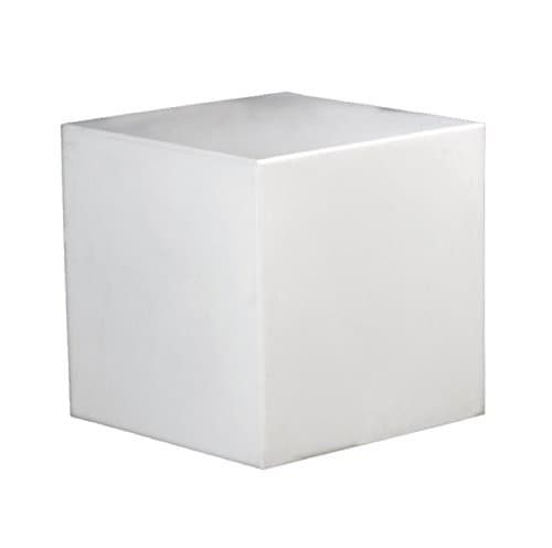 White Plastic Seat Base Table Chair Foot Stool Pouffe Cube 40 x 40 x 40 cm