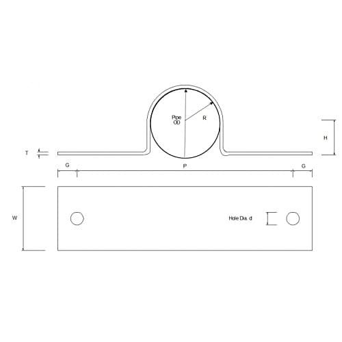 Pipe Saddle Clamp 50 mm ID, 47 mm IH, 40 * 8 mm T304 Stainless Steel Pack Size : 1