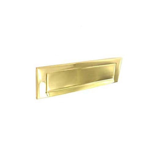 Polished Brass Victorian Style letterbox with fixings