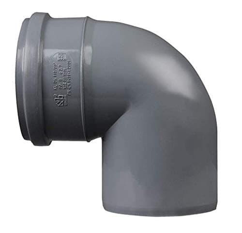 Soil Pipe 90 Degree Bend 110 mm Inlet - Push Fit - Grey - Waste