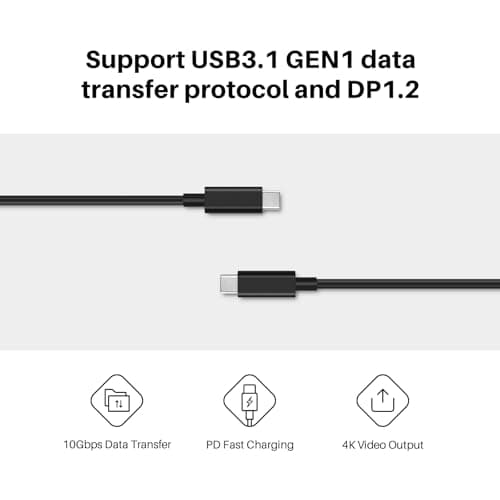 HUION USB-C to USB-C Cable Suitable for Kamvas 13 (Gen 3) 12/13 / 16/22 Series / 24 Series/Kamvas Pro 13 (2.5K) / Kamvas Pro 16 (2.5K) / Kamvas Pro 16 (4K) Series/Kamvas Pro 24 (4K) Drawing Tablet