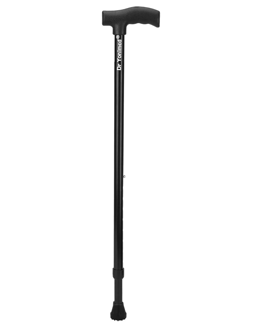 Walking Stick Premium (Black) Height Adjustable Single Leg L-Shaped (for Men/Women/Old People/Handicap Person) Made of Alloy Steel (Light Weight)