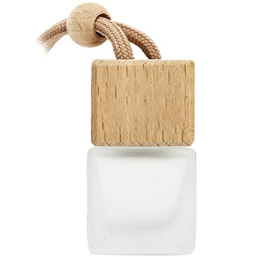 AYNEFY 1 Pcs 8ml Empty Refillable Car Air Freshner Bottle Hanging Fragrance Diffuser Perfume Glass Bottle Car Pendant Ornament Frosted (1)