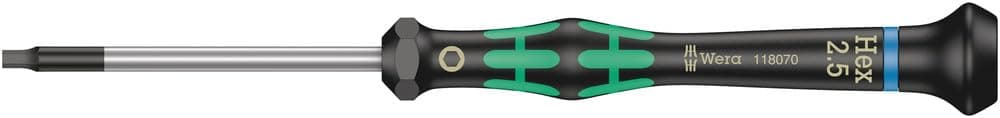 WERA 05118070001 2054 Screwdriver for Hexagon Socket Screws for Electronic Applications, 2.5 x 60 mm