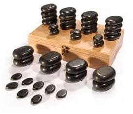 Hot Stones - 36 Piece Basalt Stone Essential Box Set for Massage