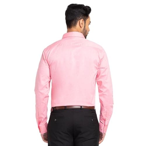 Raymond Men's Pure Cotton Solid Pattern Slim Fit Semi Cutaway Collar Full Sleeve Formal Shirt