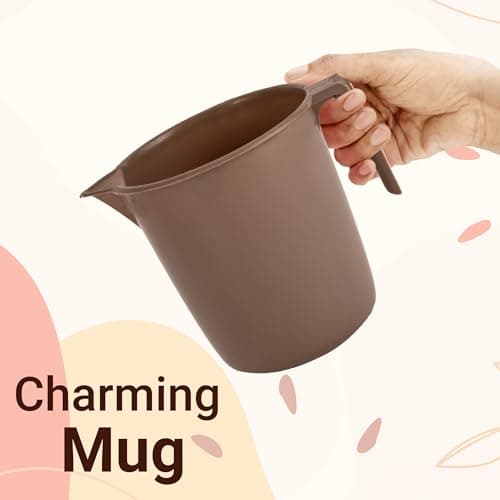 Kuber Industries Set of 18 Bathroom Combo Set | Bathware Combo Set | Bathing Set | 6 Piece Tub-6 Piece Bucket & 6 Piece Mug Combo Set for Bathroom | Bathroom Accessories Set | Brown