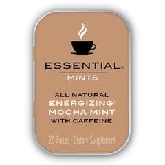 VitaThinQ, Essential Mints, Energizing Mocha Peppermints with Caffeine All Natural, Gluten Free, HFCS Free, Non GMO, Vegan, Energy Supplements, Eighty Mints