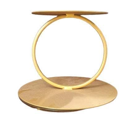 Round Shape Metal Cake Stand Cake Decor Cake Spacer Separator, Gold Color (Pack of 1)
