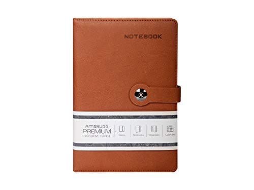 Amsburg Eiffel Tower Journal Notebook Diary with Synthetic PU Leather (Brown)