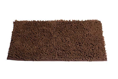 Klickpick Designs Thick Plush Bath Mats Soft Bath Mat Chenille Washable Bath Rugs Microfiber Shaggy Non Slip Bathroom Rug Anti Slip Absorbent Bath Rug Carpet with Non Skid Backing (18" x 28", Brown)