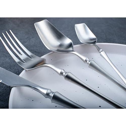 Exquisite silverware set for 6 elegant 18/8 stainless steel flatware set forks spoons and knives set eating utensils sets for family gathering corporate dinner gift choice dishwasher safe (24piece)