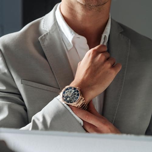 EARNSHAW Longitude Automatic Multifunction Blue Round Dial Men's Watch - ES-8006-44