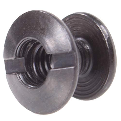 '1/8'' Black Chicago Screws & Binding Posts Fasteners for Leather Straps/Belts, Kydex Holster/Sheath Repair or Rivet Parts Replacement, Thru Hole Open Slot Design. Made in USA'