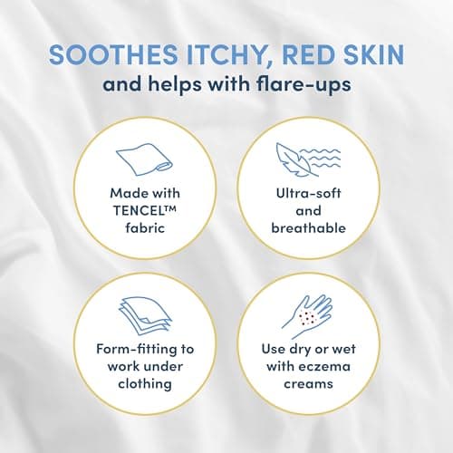 Wrap-E-Soothe Ultra-Soft Non-Itch Eczema Arm or Leg Sleeves for Adults & Teens (Extra Small 8"-13"), Eco-Friendly Tencel Eczema Clothing, No Zinc or Dyes
