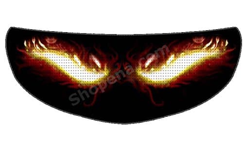 Fire Eyes Perforated Motorcycle Helmet Shield Sticker