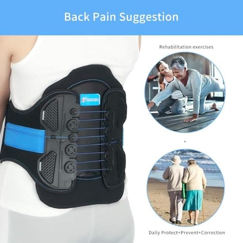 2.0 Version LSO Back Brace with Maximum Decompression Plate&Comfort Curve Back Support New Added with Foam Pad,Dual Pulley System Lumbar Support Belt for Lower Back Pain Relieve,Pre and Post Spine