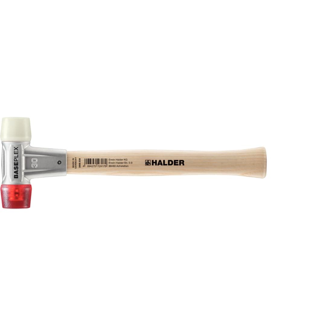 Baseplex Soft-Faced Mallet 3968.030 - Hard Plastic Insert, Hard Nylon Insert, Zinc Die-Cast Housing, Overstrike Protector, 30mm, 12.7 Oz.