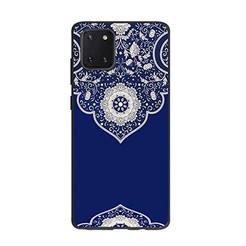 Samsung Galaxy Note 10 Lite Case,Entaifeng Scratch Resistant Grippy Soft TPU Rubber Full Body Protective Phone Cover for Galaxy Note 10 Lite (Blue/Flourishing Flowers)