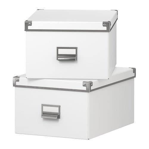 A4 Paper Storage Boxes With Lid (Width 28cm X Depth 35cm X Hight 18cm) White - Pack of 4