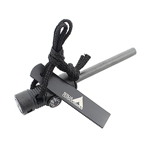 Ninja Outdoorsman Emergency Fire Starter Multi Tool with Compass and Whistle