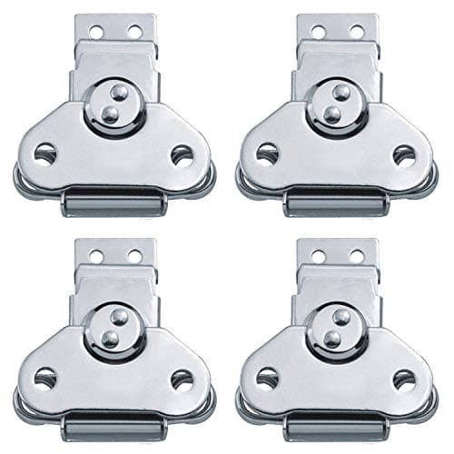 4Pack Steel Spring Loaded Small Butterfly Twist Latch and Keeper Zinc Toggle Clamp Small Surface Mount Case Box Chest Closure